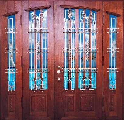 Парадная дверь со вставками из стекла ДПР-55 с шумоизоляцией в Краснознаменске