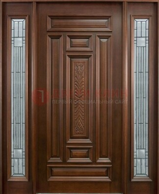 Парадная дверь с резьбой ДПР-70 в кирпичный дом в Краснознаменске