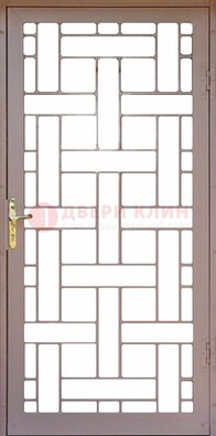 Коричневая металлическая решетчатая дверь для дома ДР-47 в Орле