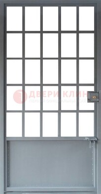 Металлическая решетчатая дверь в сером цвете ДР-7 в Краснознаменске