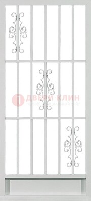 Белая железная решетчатая дверь ДР-9 в Краснознаменске