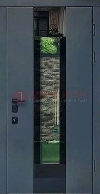 Современная дверь со стеклом для коттеджа ДС-40 в Краснознаменске