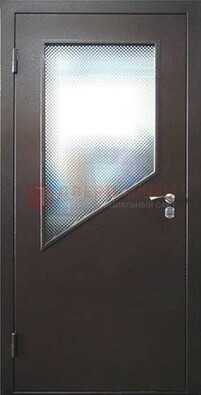 Стальная дверь со стеклом ДС-5 в кирпичный коттедж в Краснознаменске