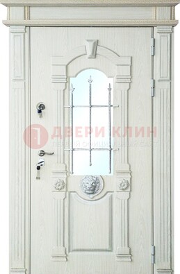 Герметичная входная дверь со стеклом и ковкой с украшением ДСК-64 в Краснознаменске