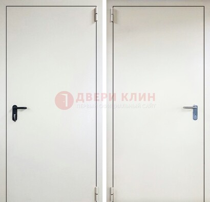 Белая железная противопожарная дверь ДТ-16 в Краснознаменске