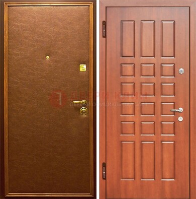 Коричневая входная дверь с винилискожей ДВ-16 в Краснознаменске
