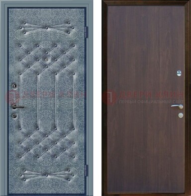 Серая металлическая дверь с винилискожей ДВ-35 в Краснознаменске
