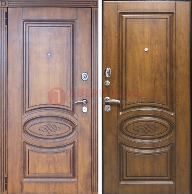 Коричневая металлическая дверь с виноритом ДВТ-10 в Краснознаменске