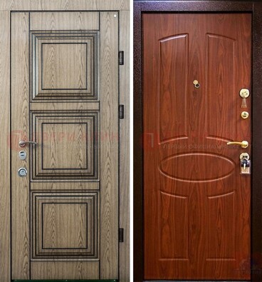 Стальная дверь с виноритом в цвете Итальянский орех и филенчатой МДФ ДВТ-110 в Краснознаменске