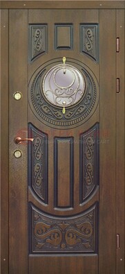 Одностворчатая входная дверь с виноритом и стеклом ДВТ-193 в Краснознаменске