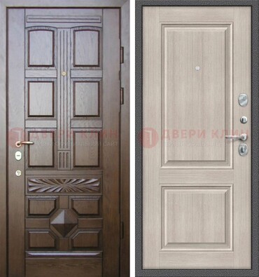 Коричневая металлическая дверь с виноритом ДВТ-223 в Краснознаменске