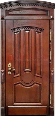 Темная стальная дверь с виноритом и фрамугой ДВТ-238 в Краснознаменске