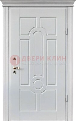 Белая уличная дверь с виноритом для дома ДВТ-247 в Краснознаменске