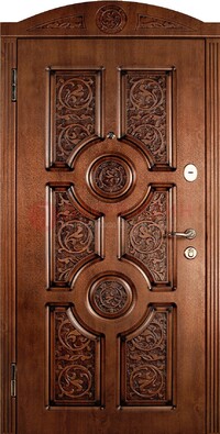 Коричневая входная дверь с виноритом ДВТ-41 в Краснознаменске