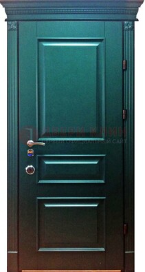 Зеленая входная филенчатая дверь с виноритом ДВТ-62 в Краснознаменске