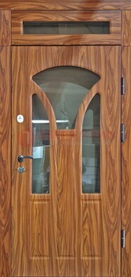 Коричневая классическая входная дверь с виноритом ДВТ-66 в Краснознаменске