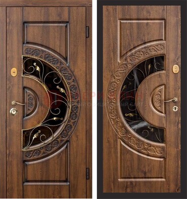 Металлическая дверь с виноритом и панелью Золотой Дуб ДВТ-71 в Краснознаменске