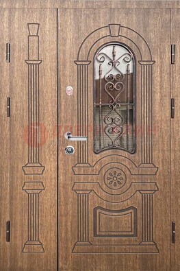 Железная классическая дверь с терморазрывом и рисунком ДВТ-77 в Краснознаменске