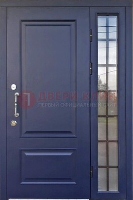 Синяя дверь с виноритом и стеклянными вставками  ДВТ-79 в Краснознаменске