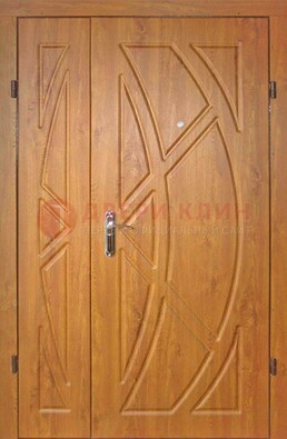 Полуторная металлическая дверь с МДФ золотой дуб ПЛ-17 в Краснознаменске
