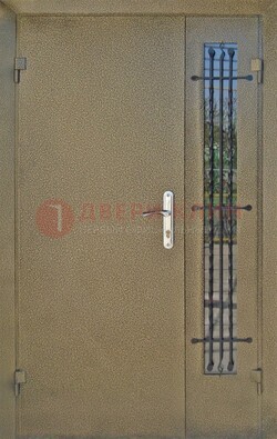 Тамбурная дверь Порошок со стеклом и ковкой ПЛ-20 в Краснознаменске